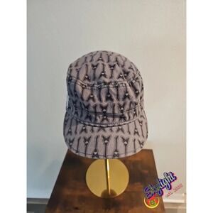 Grey Guitar Print Cadet Cap Get Your Rock On Embroidered Military Hat Adjustable